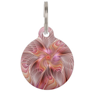 Abstract Butterfly Colourful Fantasy Fractal Art Pet Tag
