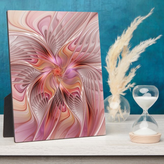Abstract Butterfly Colourful Fantasy Fractal Art Plaque (Side)