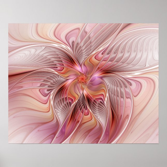 Abstract Butterfly Colourful Fantasy Fractal Art Poster (Front)