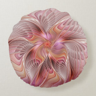 Abstract Butterfly Colourful Fantasy Fractal Art Round Cushion