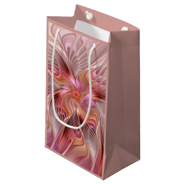 Abstract Butterfly Colourful Fantasy Fractal Art Small Gift Bag (Front Angled)