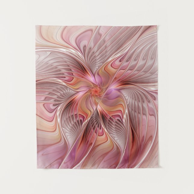 Abstract Butterfly Colourful Fantasy Fractal Art Tapestry (Front)