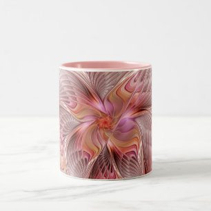 Abstract Butterfly Colourful Fantasy Fractal Art Two-Tone Coffee Mug