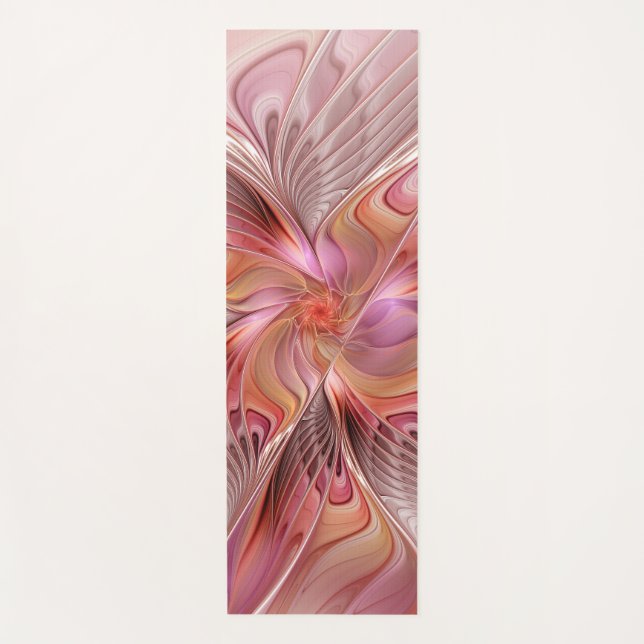 Abstract Butterfly Colourful Fantasy Fractal Art Yoga Mat (Front)