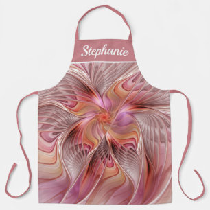 Abstract Butterfly Colourful Fantasy Fractal Name Apron