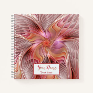 Abstract Butterfly Colourful Fantasy Fractal Name Notebook