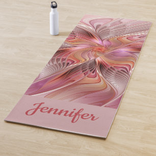 Abstract Butterfly Colourful Fantasy Fractal Name Yoga Mat