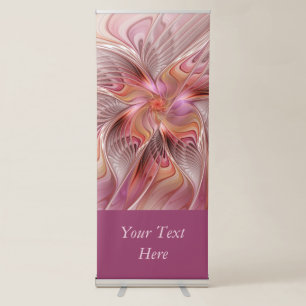 Abstract Butterfly Colourful Fantasy Fractal Text Retractable Banner