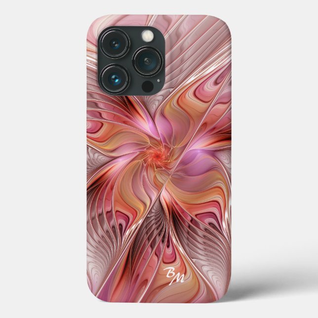 Abstract Butterfly Colourful Fractal Art Initials Case-Mate iPhone Case (Back)