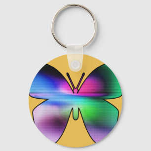 Abstract Butterfly Colourful Key Ring