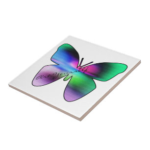 Abstract Butterfly Colourful Tile