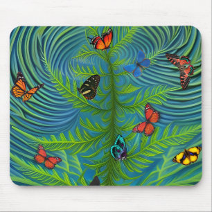 Abstract Butterfly Dream Garden Mouse Mat