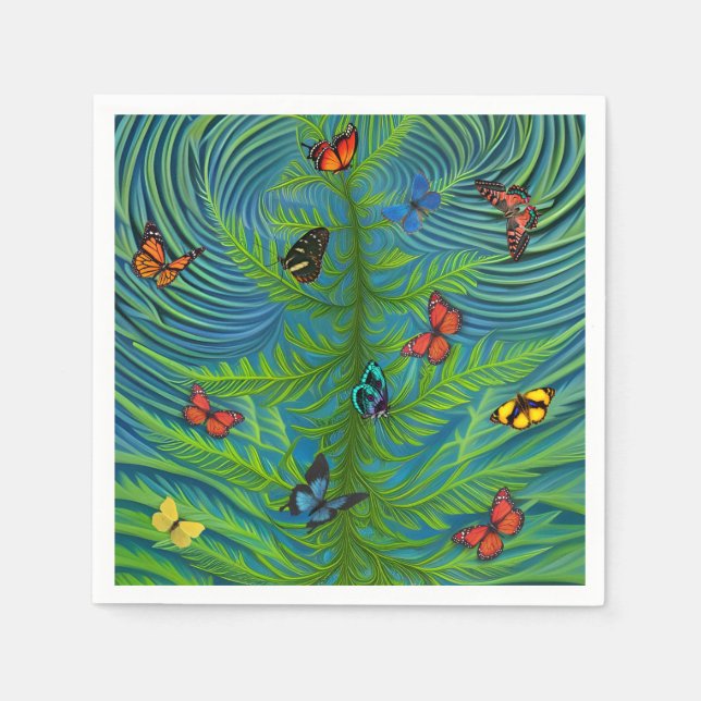 Abstract Butterfly Dream Garden Napkin (Front)