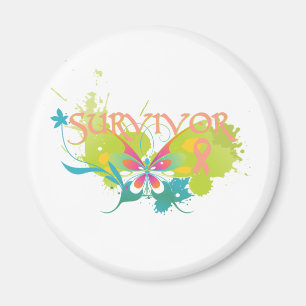 Abstract Butterfly Endometrial Cancer Survivor Magnet