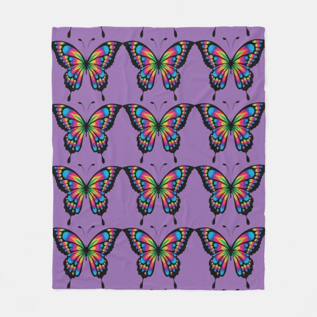 Abstract Butterfly Fleece Blanket (Front)