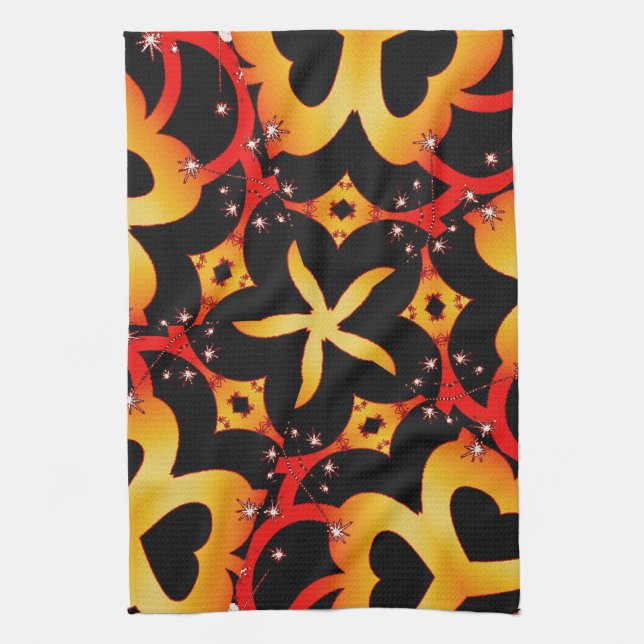 Abstract Butterfly Hearts 16x24in Tea Towel (Vertical)