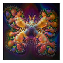 abstract butterfly in late sunset colours