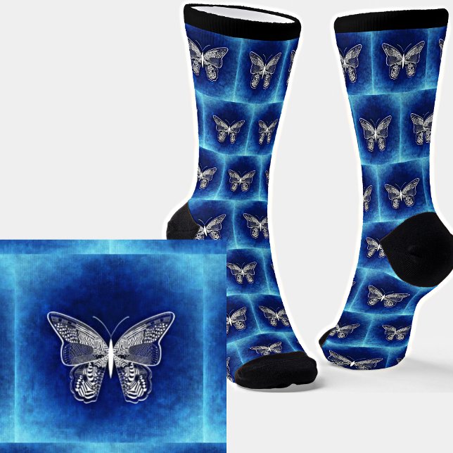 Abstract Butterfly on Blue Socks (Creator Uploaded)