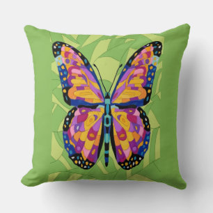Abstract butterfly painting cushion