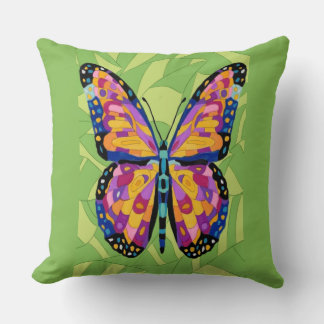 Abstract butterfly painting cushion