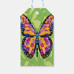 Abstract butterfly painting gift tags