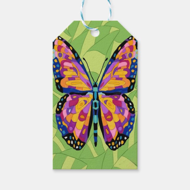 Abstract butterfly painting  gift tags (Front)