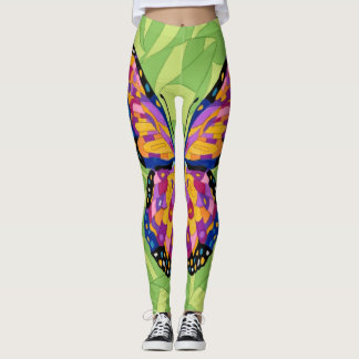 Abstract butterfly painting leggings