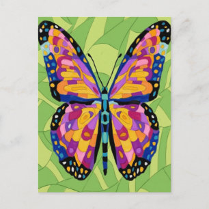 Abstract butterfly painting  postcard