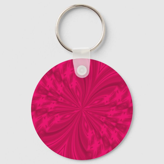 Abstract Butterfly Raspberry Pink Keychain (Front)