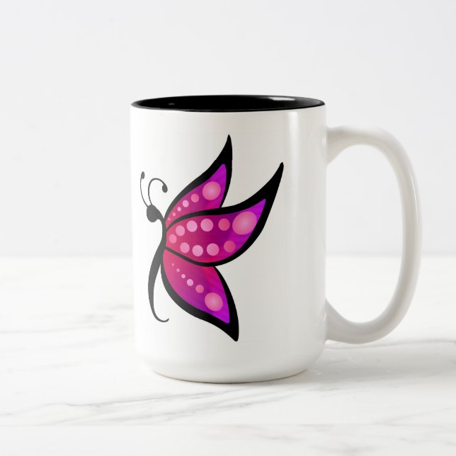Abstract Butterfly Two-Tone Coffee Mug (Right)