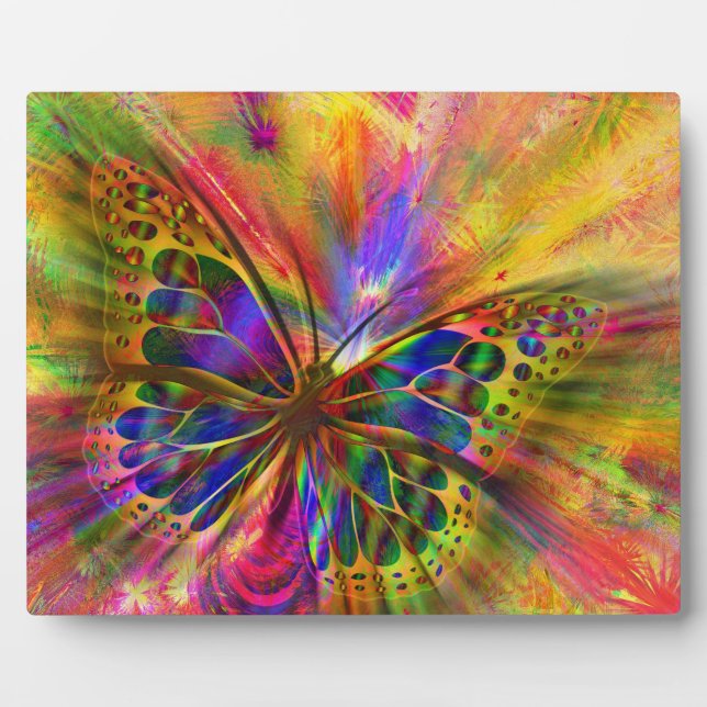Abstract Butterfly Watercolour Art Plaque (Front)