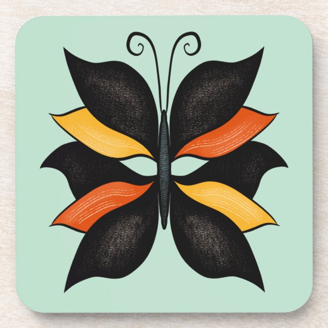 Abstract Butterfly Weird Beautiful Insect Coaster (Front)