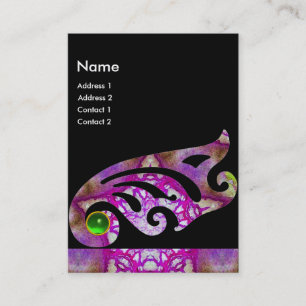 ABSTRACT BUTTERFLY WING ,PINK PURPLE STAR MONOGRAM BUSINESS CARD