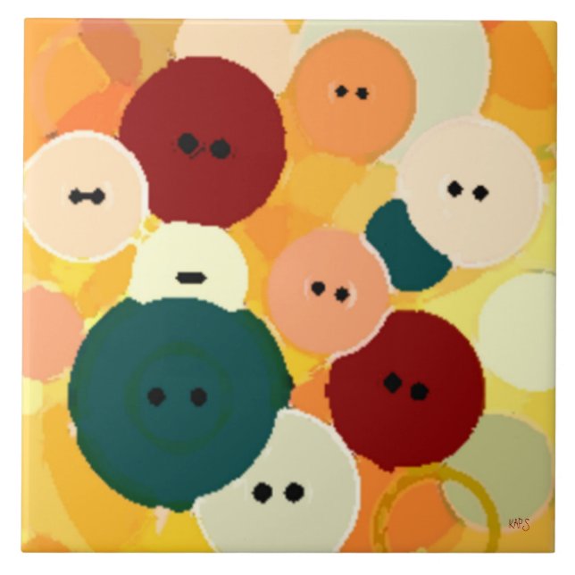Abstract Button Design Tile (Front)
