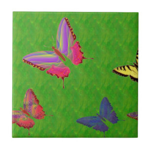 Abstract Buttreflies Ceramic Tile
