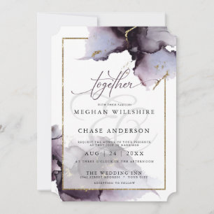 Abstract C Muted Amethyst Heather Purple Wedding Invitation