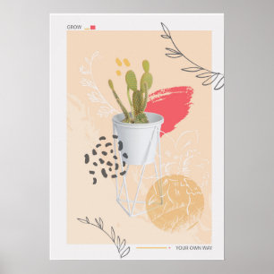 Abstract Cactus Plant Poster