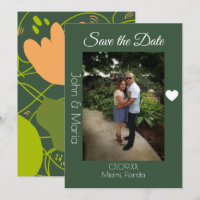 Abstract Cactus Shapes Pattern Save the Date