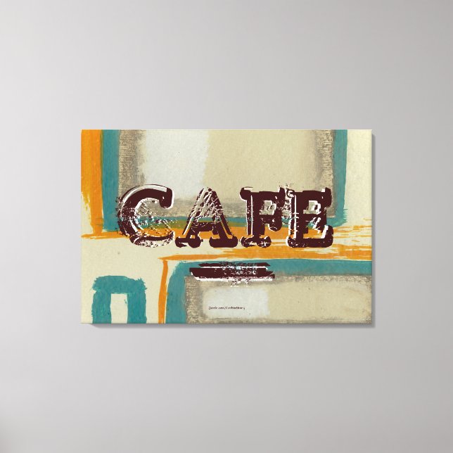 Abstract Cafe Kitchen Canvas Print - Soft and Bold (Front)