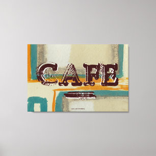 Abstract Cafe Kitchen Canvas Print - Soft and Bold