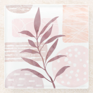 Abstract Calming Watercolor Shapes Glass Coaster