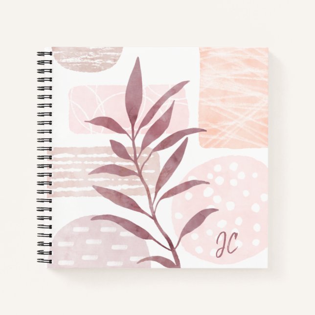 Abstract Calming Watercolor Shapes Notebook (Front)