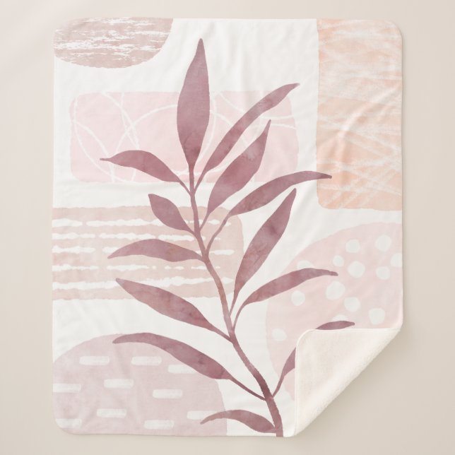 Abstract Calming Watercolor Shapes Sherpa Blanket (Front)