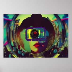 Abstract Camera Woman Sci-fi Poster
