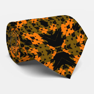 Abstract Camouflage Khaki Fractal Military Pattern Tie