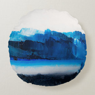 Abstract Canvas: Modern Art Texture. Round Cushion