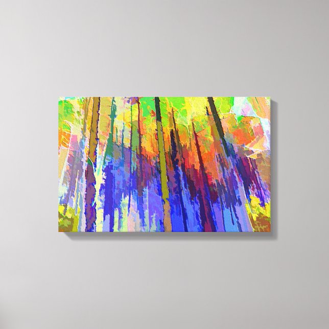 Abstract Canvas of Trees in Vivid Colours Print (Front)