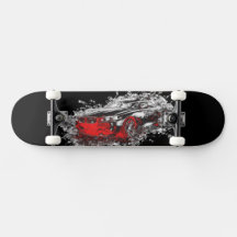 Abstract Car Red Skateboard
