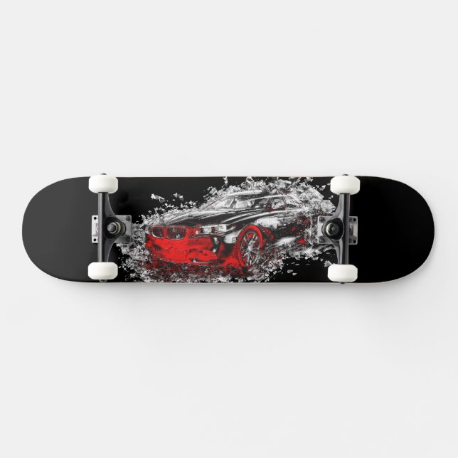 Abstract Car Red Skateboard (Horz)