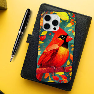 Abstract Cardinal Bird iPhone 15 Pro Max Case